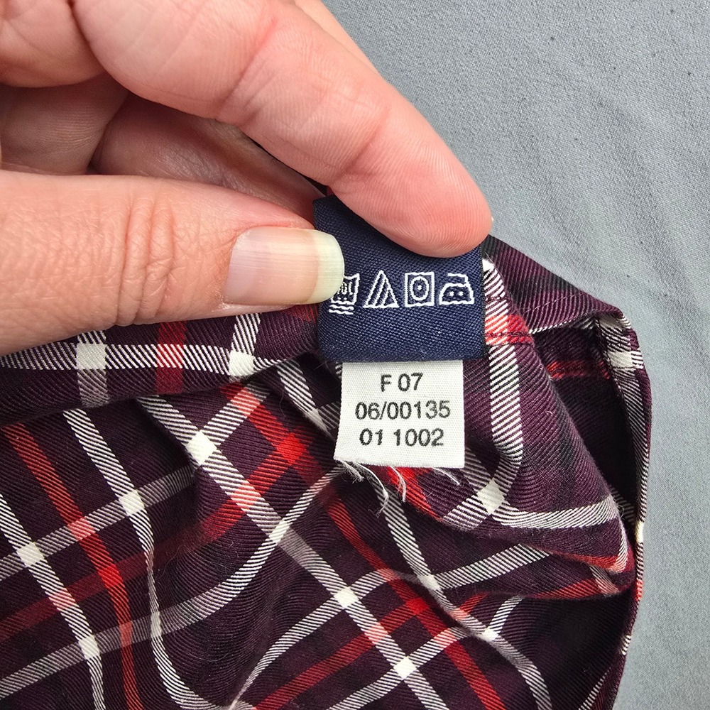 Oxford Golf Mens Super Dry Plaid Button Down Shirt Purple Red Cotton Large‎ L - Picture 8 of 9